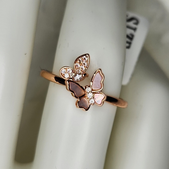 Double butterfly Abalone Ring - Picture 1 of 1